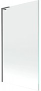 Mexen Next, vaňová zástena 1-krídlová 100 x 150 cm, fixné krídlo, 6 mm číre sklo, brúsený grafit profil, 895-100-000-03-00-66