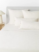 Ľanová plachta's vypraným vzhľadom a's jemnými pruhmi Rinna