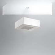 Závesné svietidlo Urano, 1x biele textilné tienidlo, (biely plast), (60 cm)