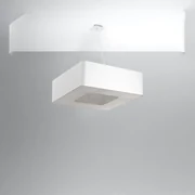 Závesné svietidlo Urano, 1x biele textilné tienidlo, (biely plast), (60 cm)