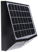 Exteriérové solárne nástenné LED svietidlo Solar, 1x LED 15w, čierna, pohybový senzor, ovládač