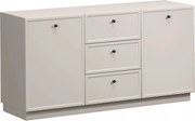 Komoda Lorini 150 cm so zásuvkami - kašmír / čierne úchytky
