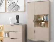 Závesná vitrína Avola, béžová kašmír/dub cremona%