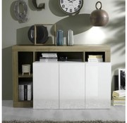 Komoda LENOR biela/hnedá