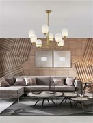 Nova Luce závesné svietidlo Balor opálové sklo a mosadzný kov 8xG9 9009245