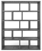 Sivá knižnica v dekore betónu 150x198 cm Berlin – TemaHome