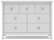 Biela nízka detská komoda z borovicového dreva 110x80 cm Max – Marckeric