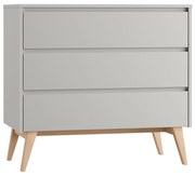 Sivá nízka detská komoda 100x52,5 cm Swing – Pinio