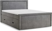 Sivá boxspring posteľ s úložným priestorom 200x200 cm Fresco – Maison de Rêve