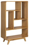 Knižnica z masívu mindi v prírodnej farbe 90x150x40 cm Lysa – Ixia