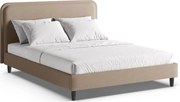 Sivobéžová čalúnená dvojlôžková posteľ s roštom 160x200 cm Aveline – Micadoni