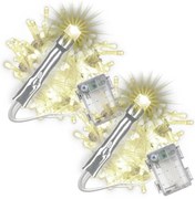 Sada vianočných LED reťazí, 100 LED, teplá biela, 2 ks