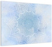 Sklenený obraz - Zimná mandala (70x50 cm)