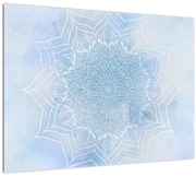 Sklenený obraz - Zimná mandala (70x50 cm)
