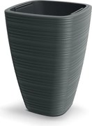 Plastový květináč Venas Square tmavě šedý