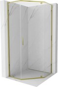Mexen Exo-R päťhranná sprchová kabína 90 x 90 cm, transparentná, zlatá - 812-090-090-50-00