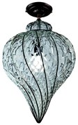 SIRU - Prisadený luster GOCCIA 1xE27/60W/230V pr. 25 cm číra/hnedá benátske sklo