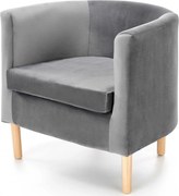 Kreslo ALESSIO - čalúnené - popolavé/prírodné