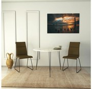 Asir Jedálenský stôl SANDALF 75x90 cm biela/čierna AS0899