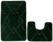 Dvojdielna sada kúpeľňových koberčekov MORENO tmavozelená