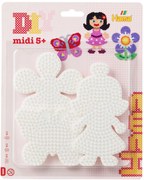 Hama Midi – podložky – motýľ, kvetina, dievčatko