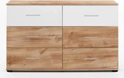 Zásuvková komoda Nora, dub doskový/biela%