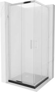 Mexen Rio štvorcová sprchová kabína 80 x 80 cm, inovať, chrómová + závesný bidet Flat, čierna - 860-080-080-01-30-4070