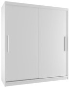 Šatníková skriňa 133 cm Belini biely mat s posuvnými dverami  SI SZP2/2/W/W/0/AL