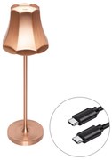 Retro stolná lampa medená nabíjateľná IP44 - Granny