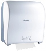 Mechanický podávač papierových uterákov v roliach Merida Solid Cut, biela