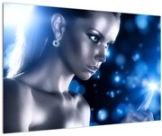 Obraz ženy v modrom lesku (90x60 cm)