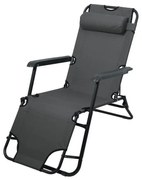 Skladacie polohovateľné kreslo antracit