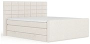 Béžová boxspring posteľ s úložným priestorom 200x200 cm Ava – Maison de Rêve