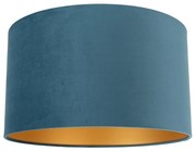 Zamatové tienidlo modré 35/35/20 so zlatým interiérom