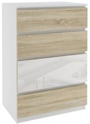 Komoda 80 Belini biely / dub sonoma  SI KOM1/1/W/DS/W/0