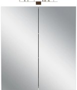 Krémová závesná/so zrkadlom kúpeľňová skrinka 60x71 cm Arcena – Germania