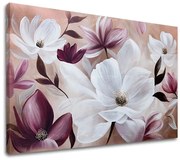 Obraz na plátne BIELE A FIALOVÉ KVETY | rôzne rozmery