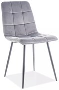 Stolička Mila Velvet Sivá