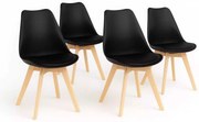 LuxuryForm DESIGN Jedálenská stolička BALI - čierna - SET 4 kusy