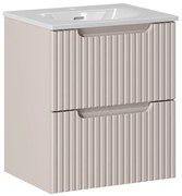 Závěsná skříňka Nova Cashmere I se zápustným umyvadlem 50 cm kašmírová/bílá