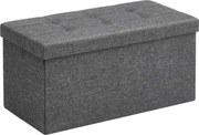 SONGMICS Taburetka 80 L, lavica s úložným priestorom, nosnosť do 300 kg, tmavosivá