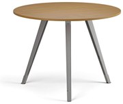 Konferenčný stôl PRIMO ZEN, priemer 100 cm, sivostrieborná podnož, buk