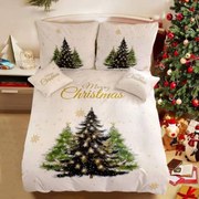 3 dielne 3D obliečky Polycotton Vianočné Christmas gold 200x140cm+90x70cm TiaHome