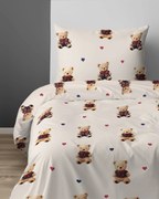 Posteľná obliečka Teddy Hearts 140x200/70x80 cm – 100 % bavlna