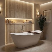 Rea FERRANO Slim, voľne stojaca vaňa 1800×800×745 mm, biela, biela krytka odtoku, REA-W0082