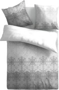 Obliečky Essencia 140x200 cm, šedo-biele ornamenty, bavlnený satén%