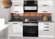 Kuchynská linka Belini 120 cm biely lesk /biely mat s pracovnou doskou Eleganta2  INF ELEGANTA2/2/WT/WWTW/0/B1