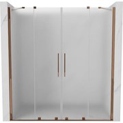 Mexen Velar Duo, posuvné sprchové dvere do otvoru 170 cm, 8mm sklo námraza, ružové zlato, 871-170-000-32-60