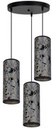 Luster na lanku AVALO 3xE27/60W/230V pr. 35 cm šedá/čierna