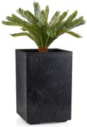 PLASTOVÝ KVETINÁČ NA KOLIESKACH BETONIQUE 60X40X40 CM IMITÁCIA BETÓNU ČIERNA